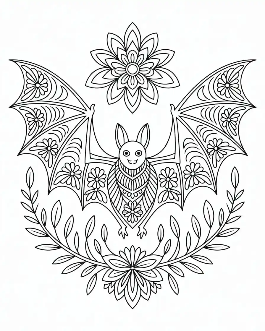 printable bat coloring page