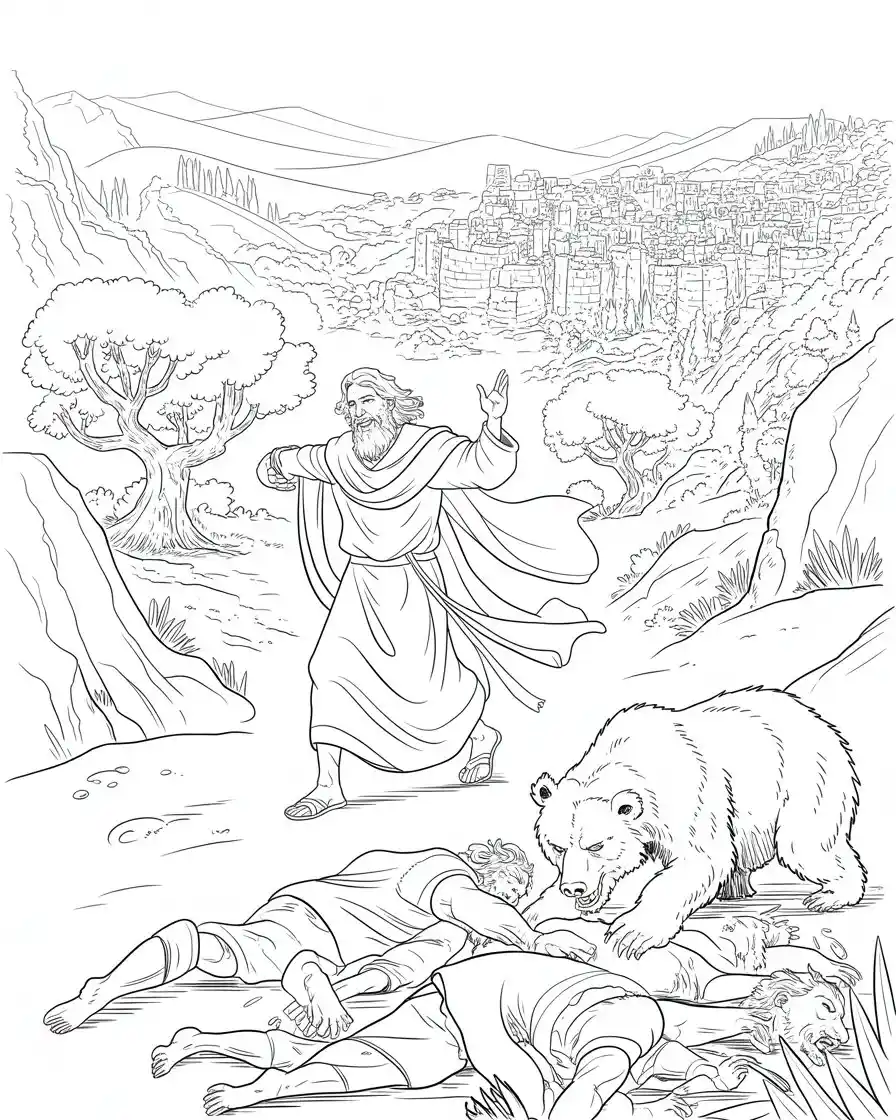 elisha and the bears colors page