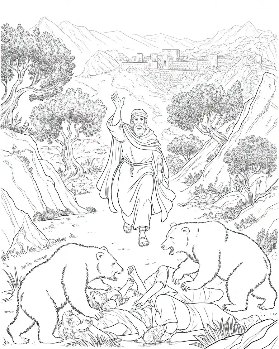 elisha and the bears coloring page