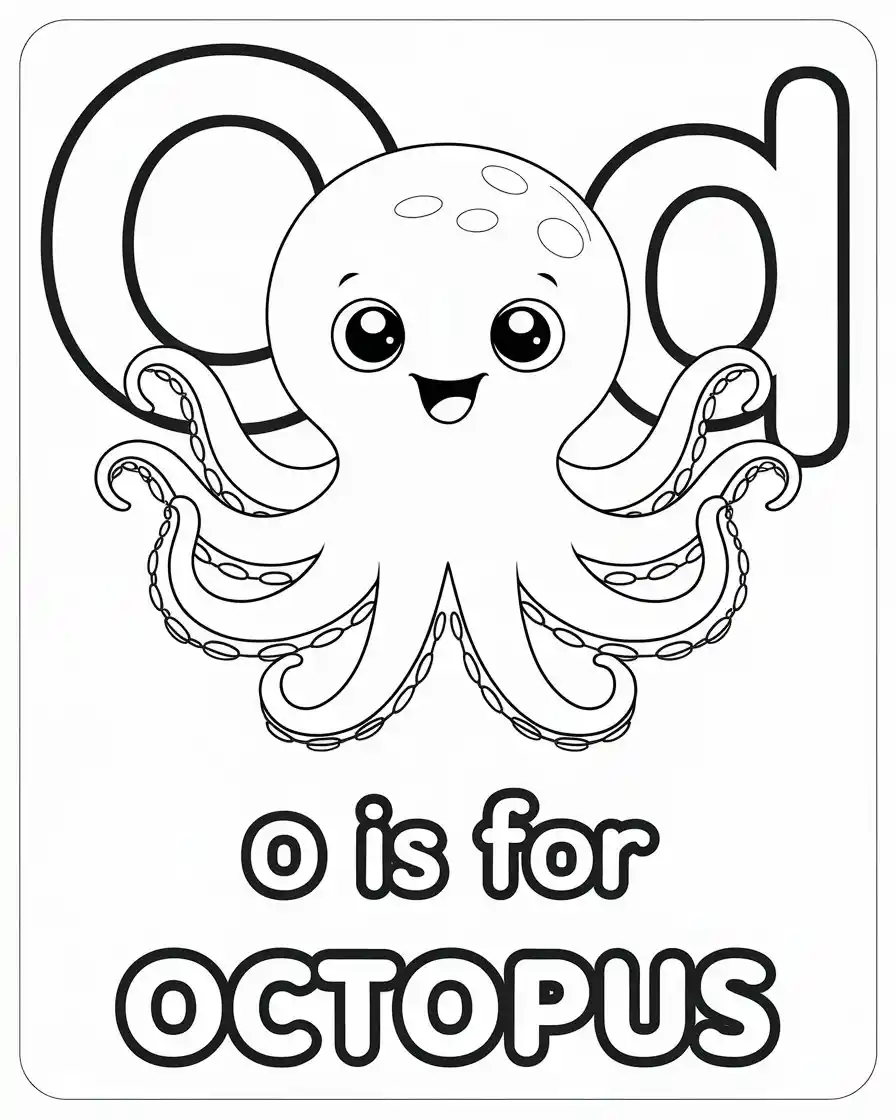 cute alphabet octopus coloring sheet 1