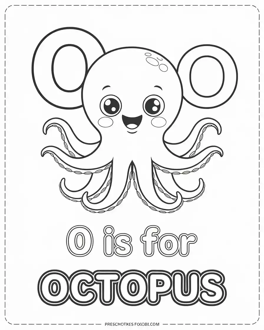 Cute Alphabet Octopus Coloring Sheet