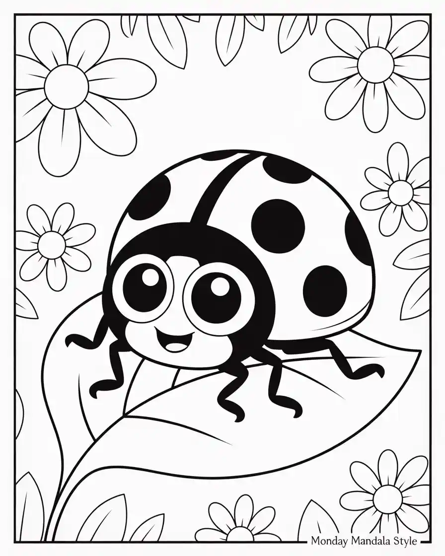Cute Ladybug Beetle Resting On A Leaf