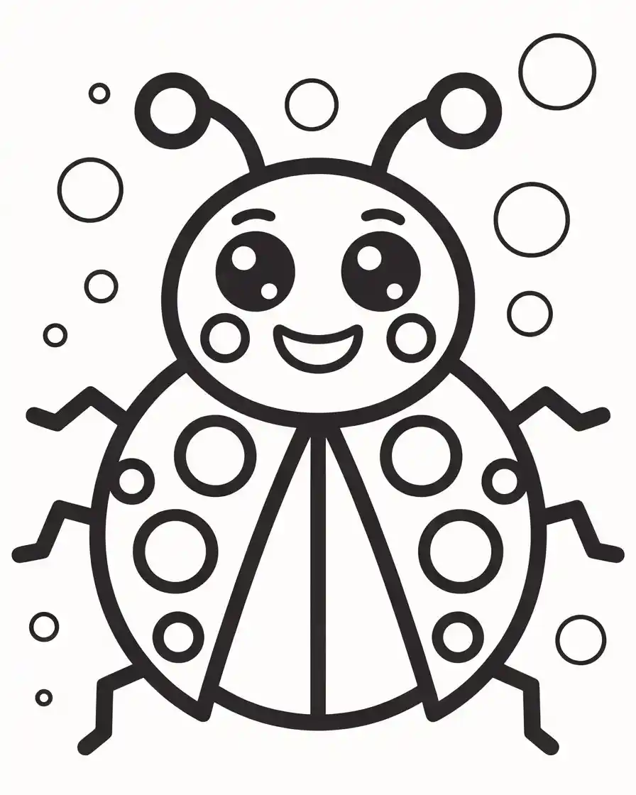 Easy Outline Of Ladybug To Color