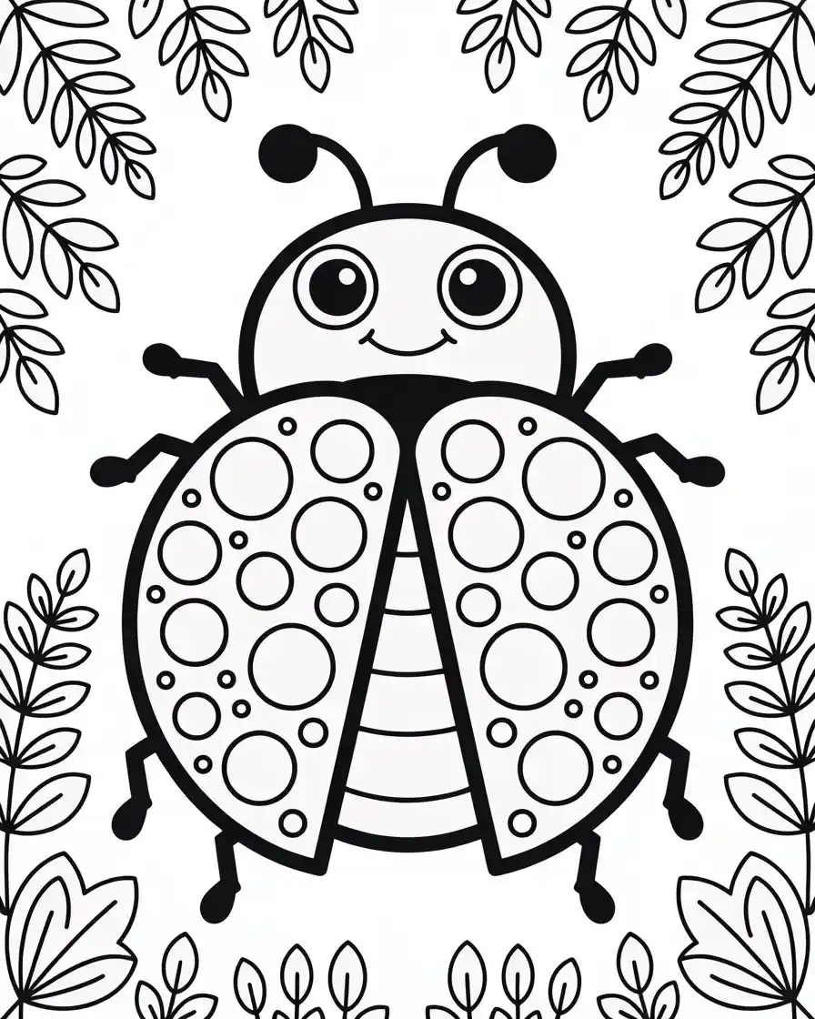 large ladybug with dots to color