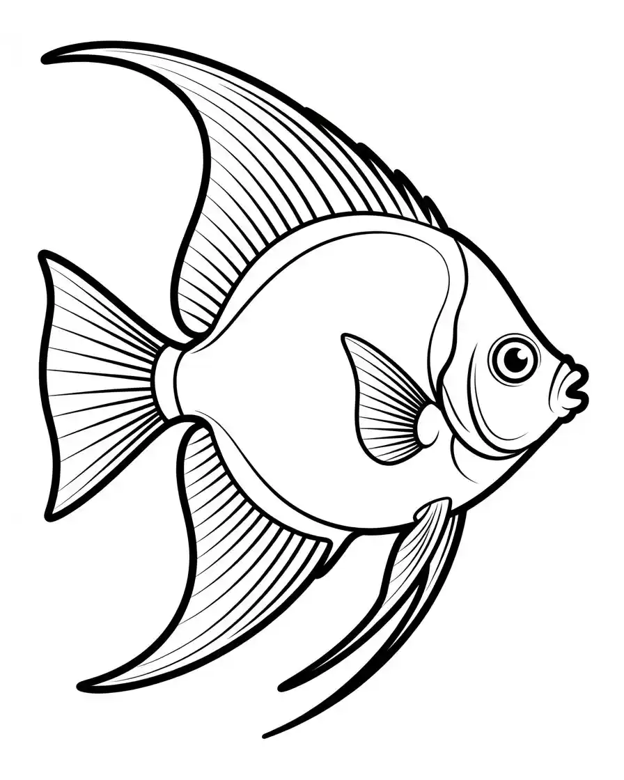 Free Angelfish Coloring Page Printable for Kids Fun