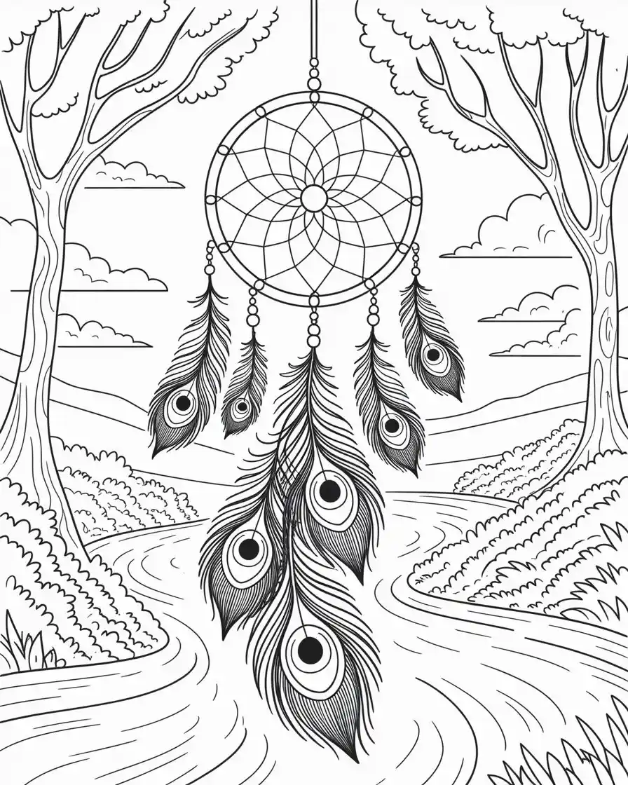 beautiful peacock tree nature art printable