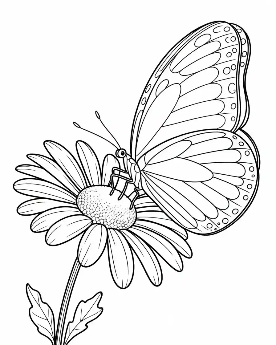 butterfly on a river coloring page