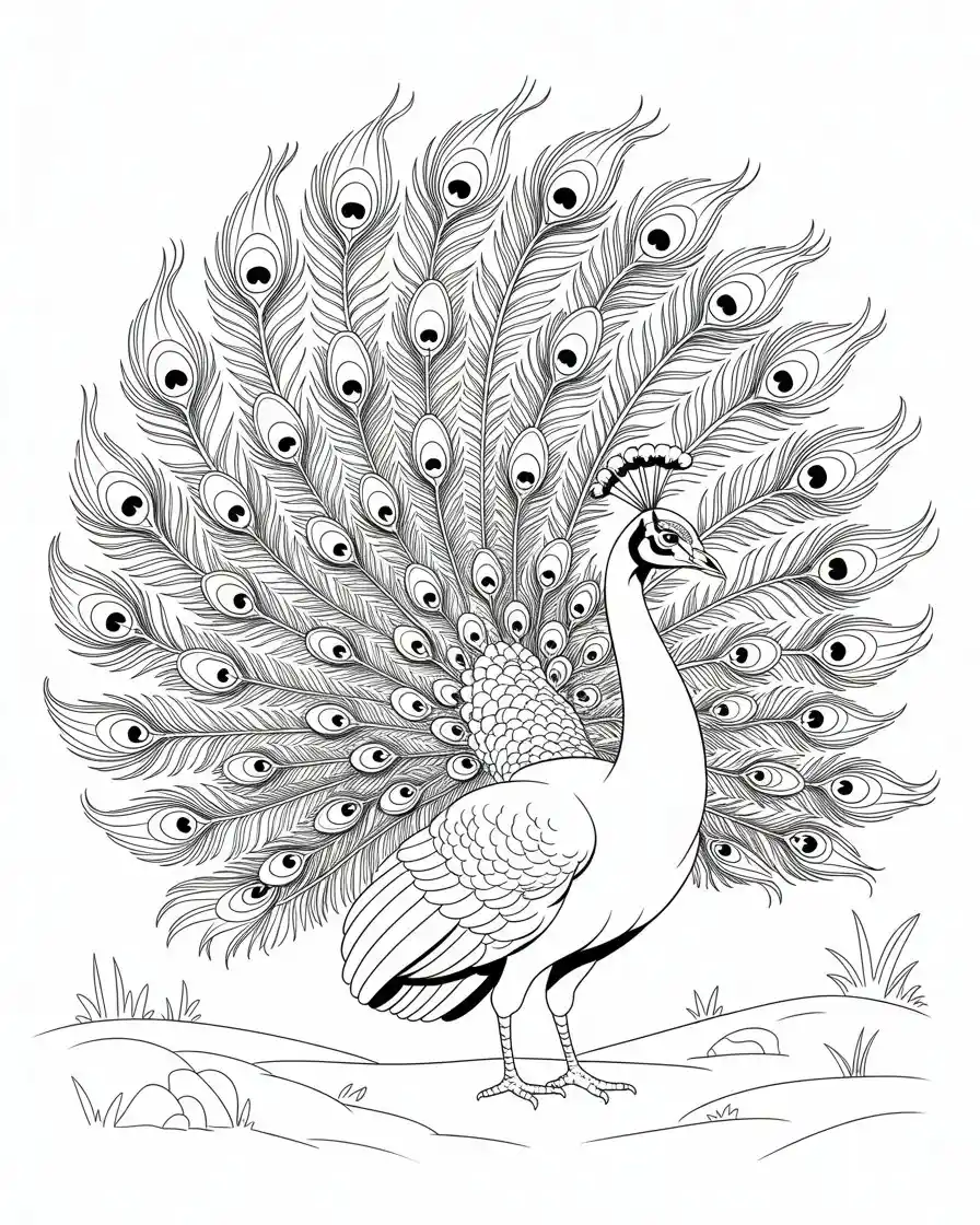beautiful peacock tree nature art printable