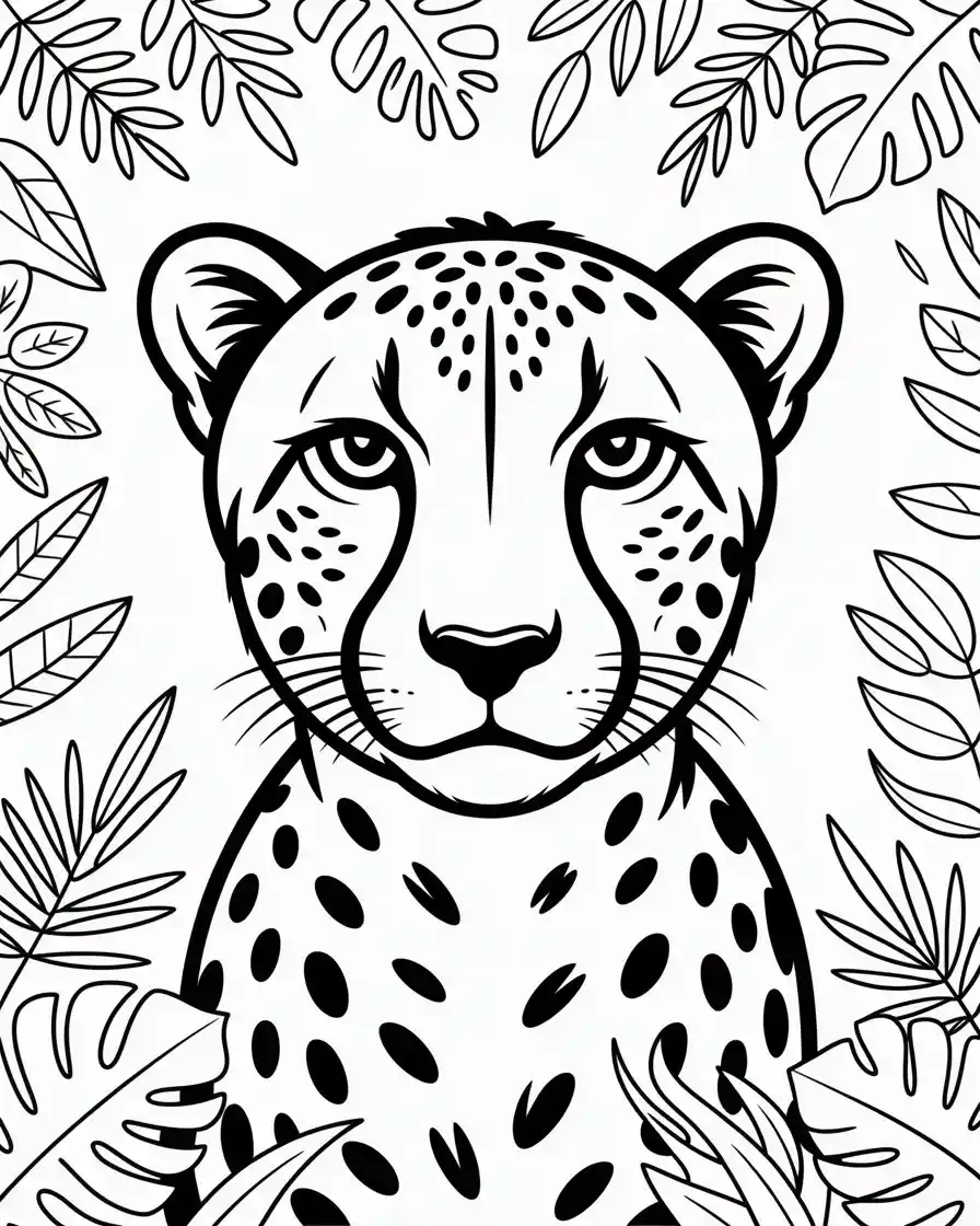 cheetah graffiti coloring page