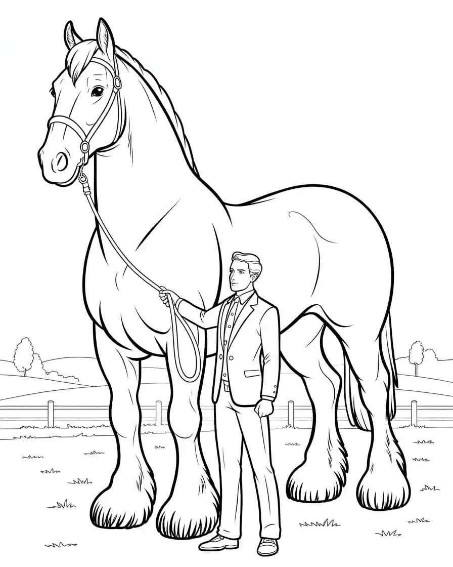 clydesdale horse coloring page 