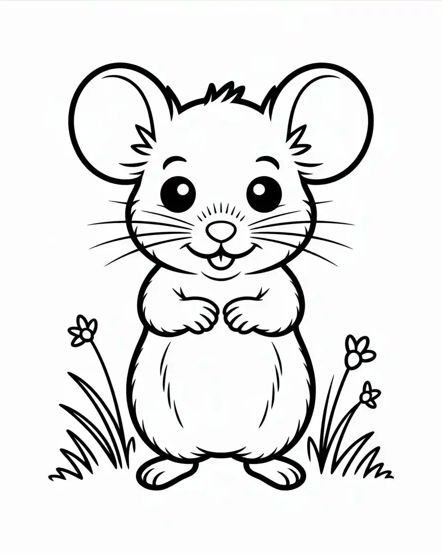 cute baby mouse coloring page