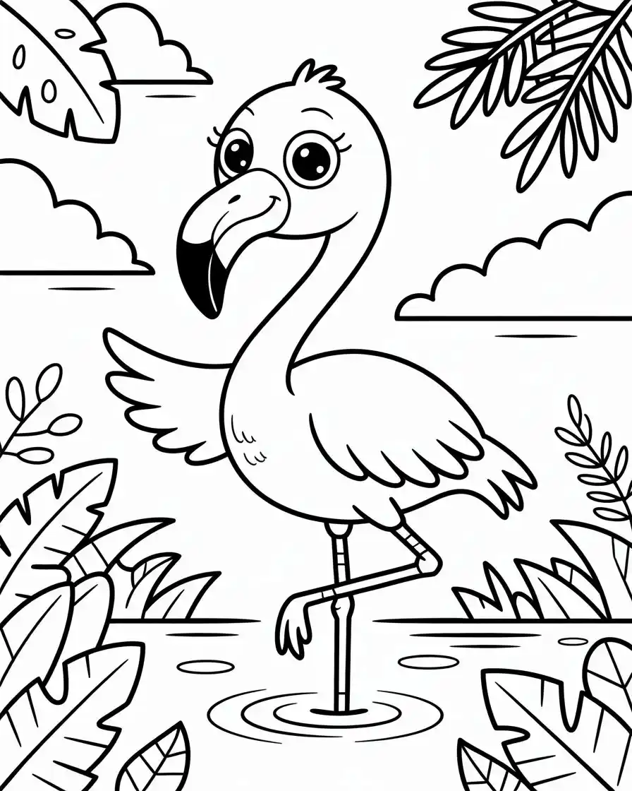 cute flamingo for preschoolers