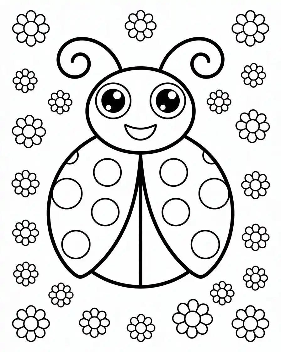 cute ladybug coloring page 1