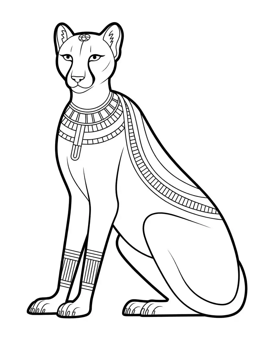 egyptian cheetah goddess coloring page 1