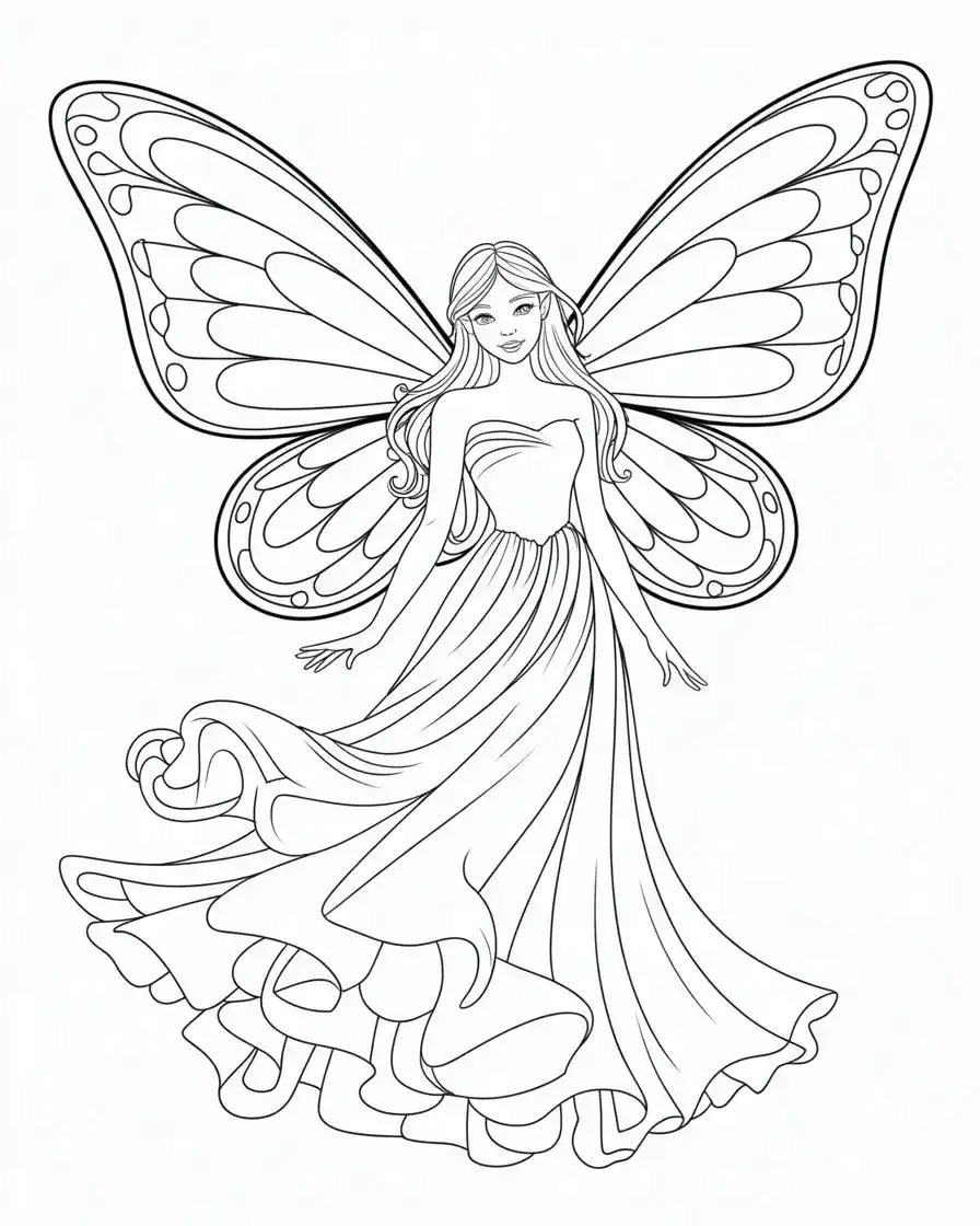 fairy with butterfly wings coloring page