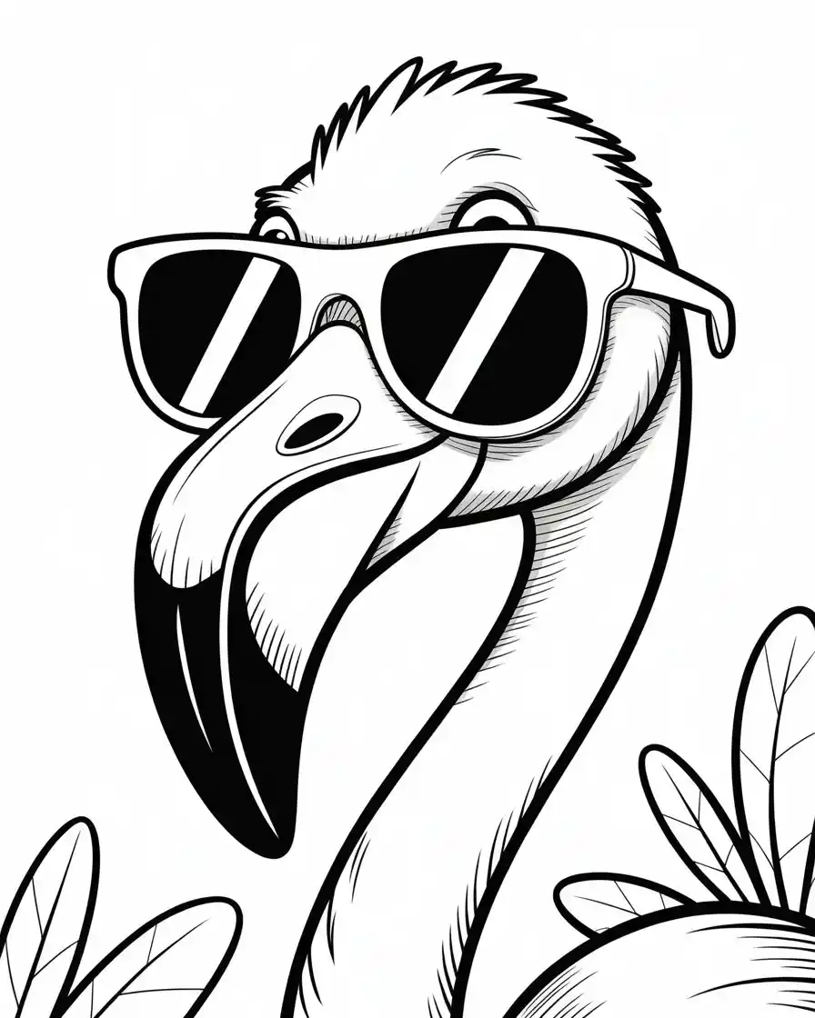 flamingo with glasses