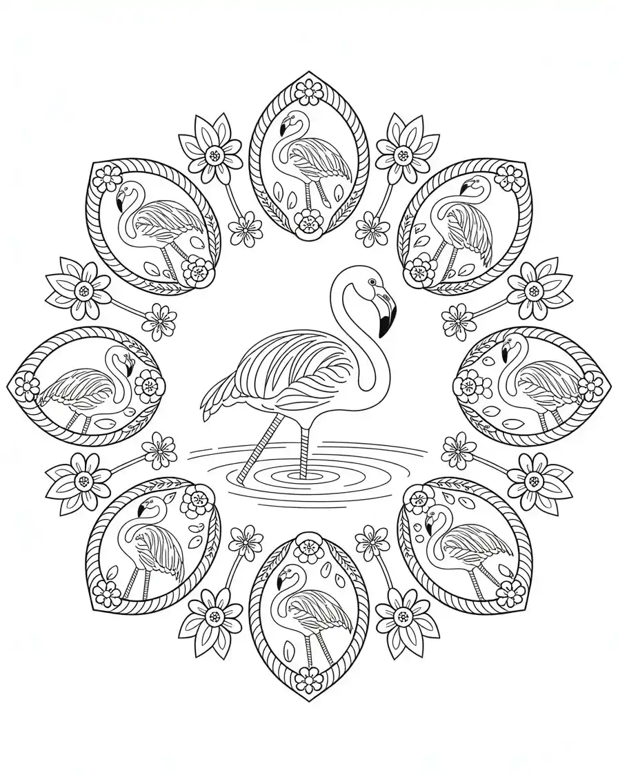 floral flamingo