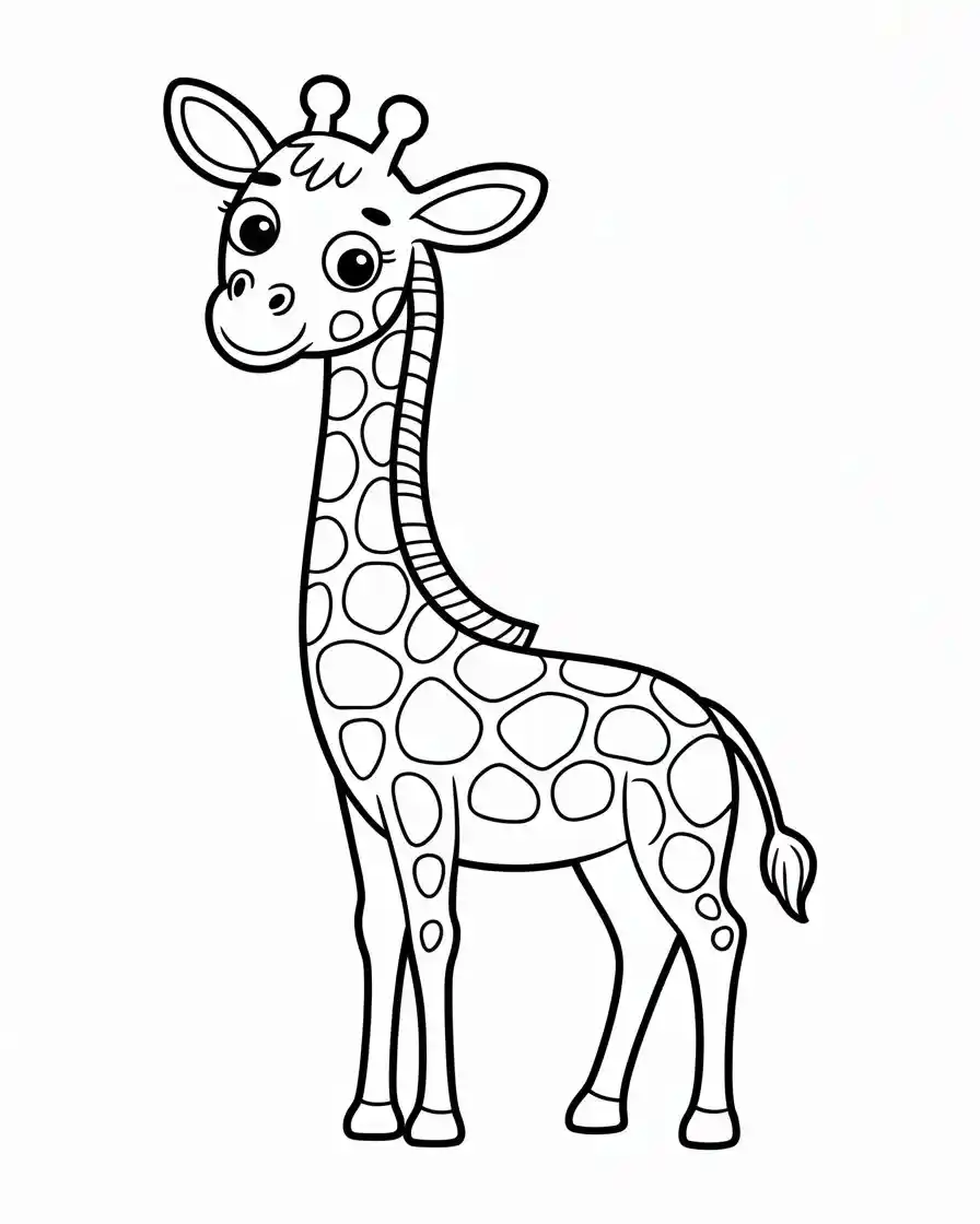 giraffe coloring page for baby