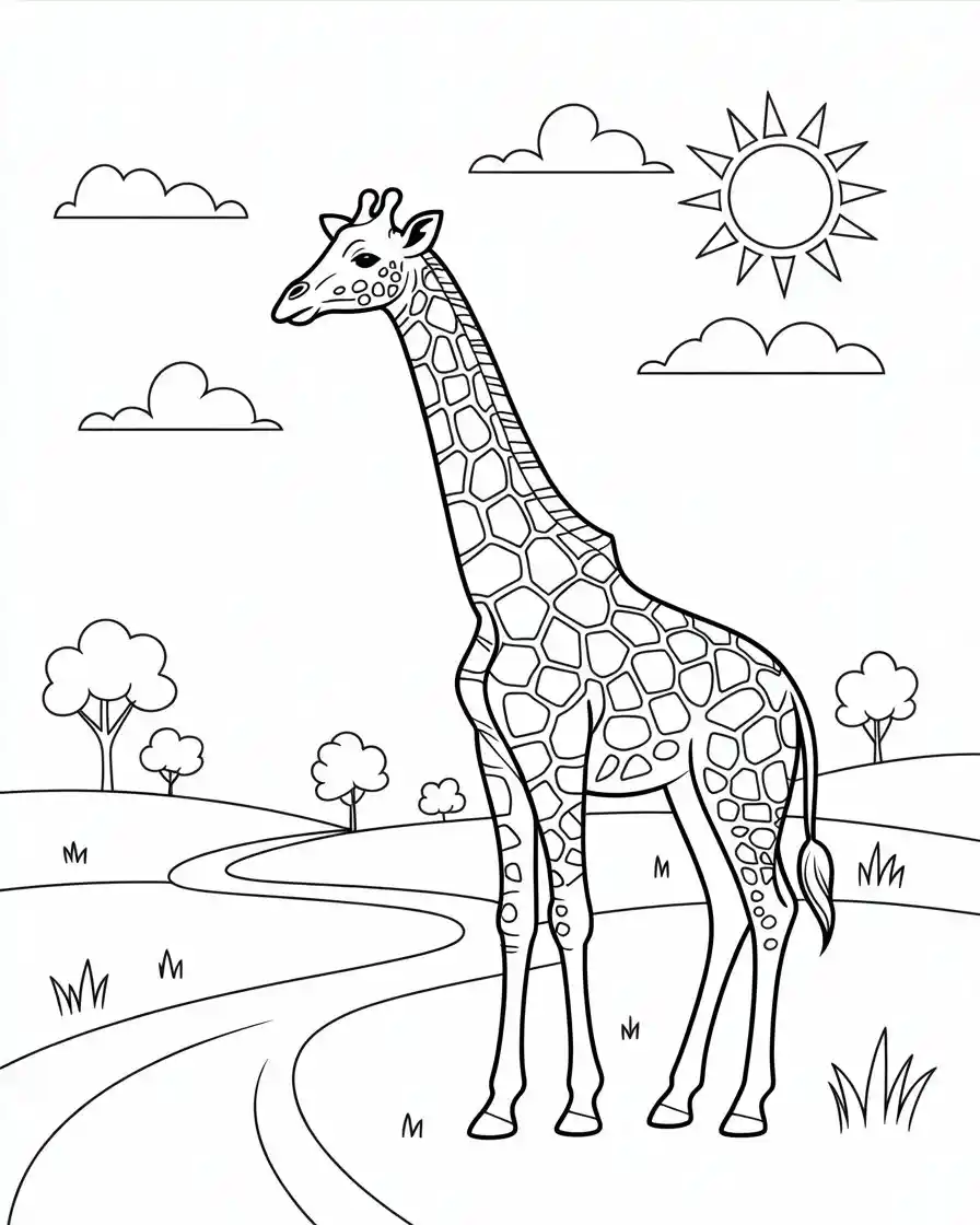 giraffe coloring sheet