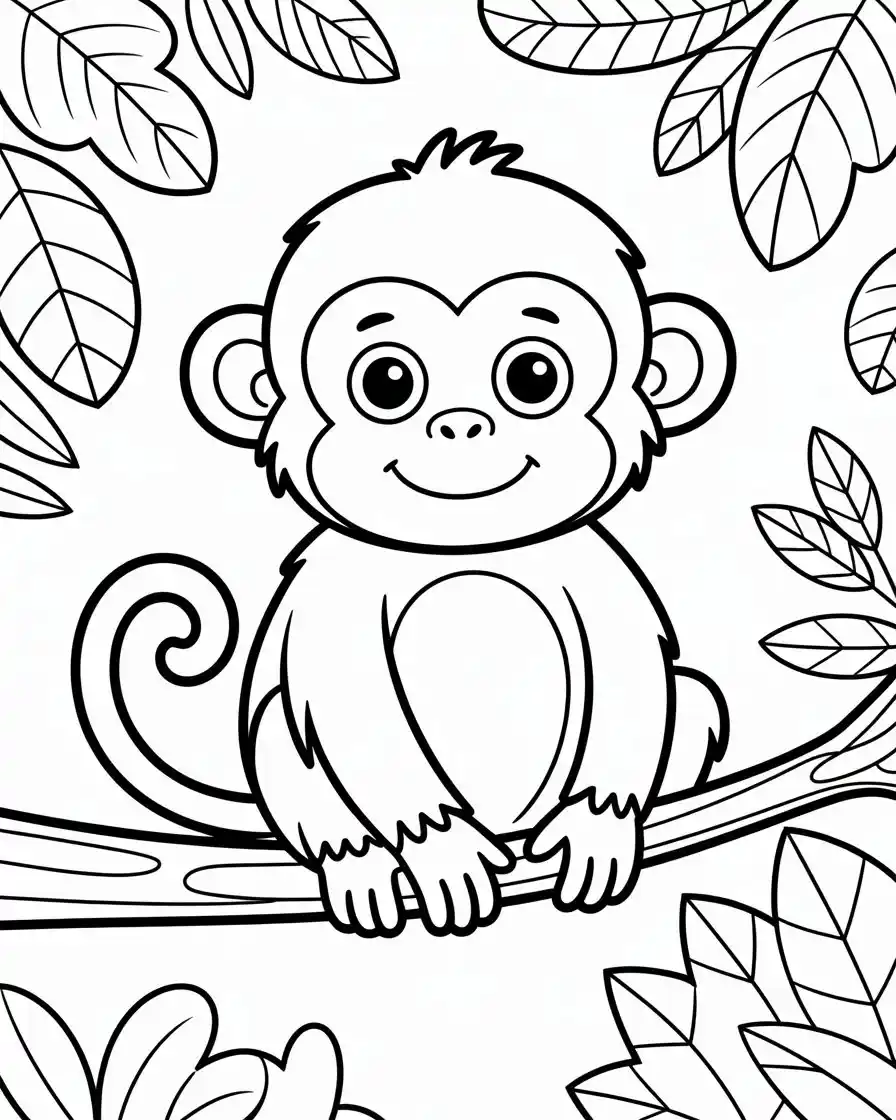 golden snub nosed monkey coloring page 1