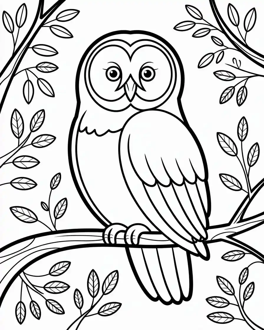 great grey owl coloring page