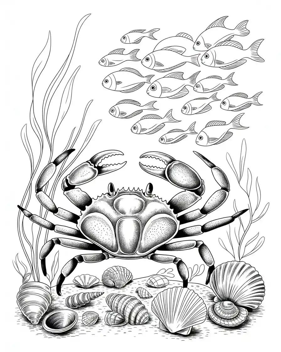 hermit crab in shell coloring page