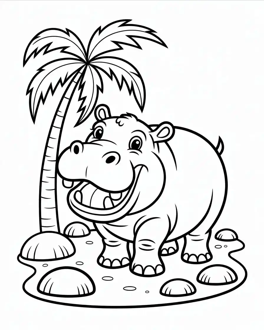 hippopotamus coloring page