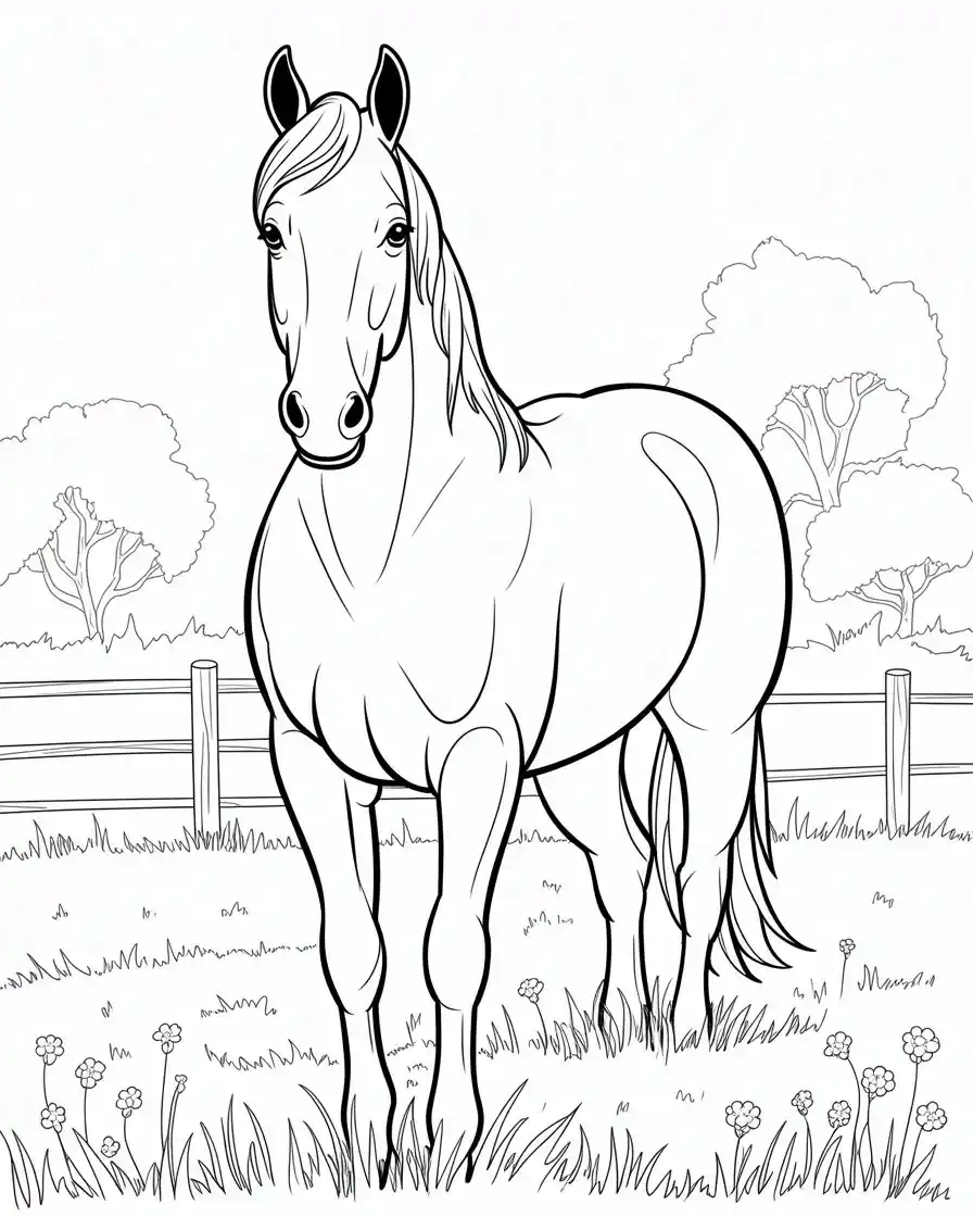 horse on hind legs coloring page