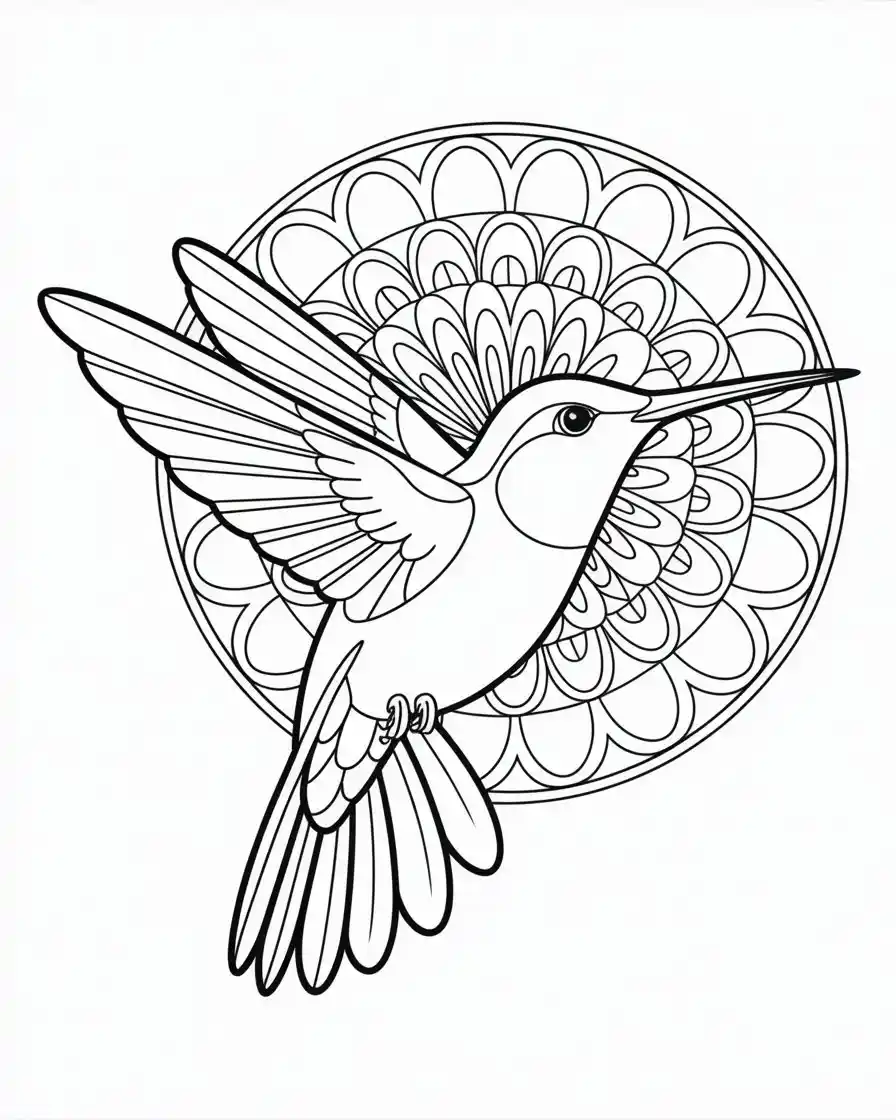 hummingbird coloring page 1
