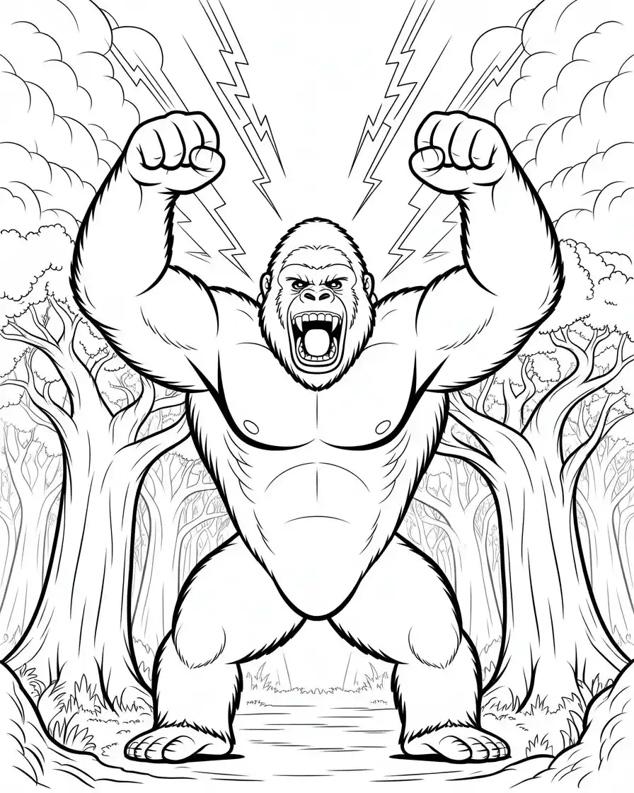 king kong gorilla coloring page