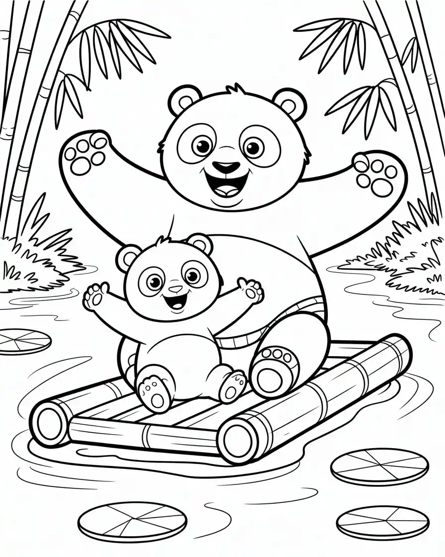 kung fur panda coloring sheet for kids 1