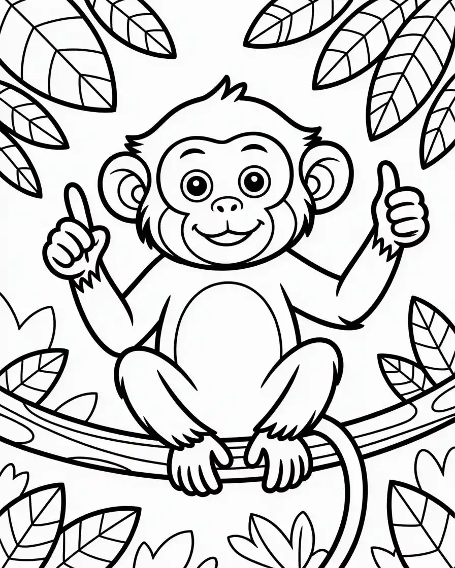 langur monkey coloring page 1