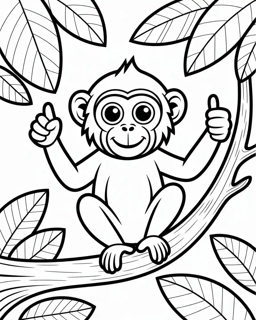 langur monkey coloring page