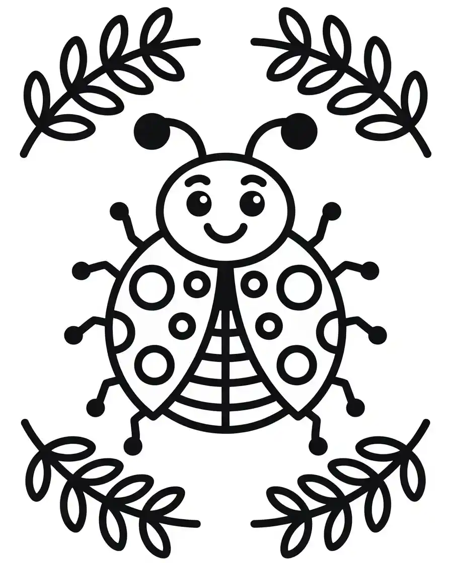 large spotted ladybug coloring page 1