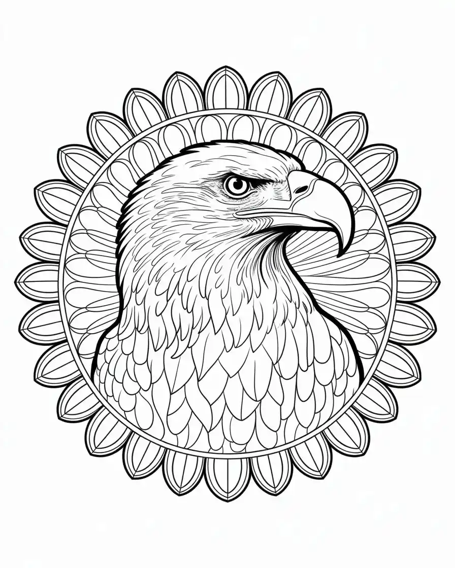 majestic bald eagle coloring page