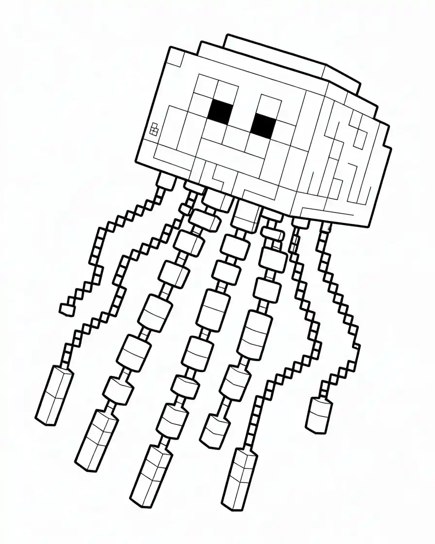 minecraft jellyfish coloring sheet