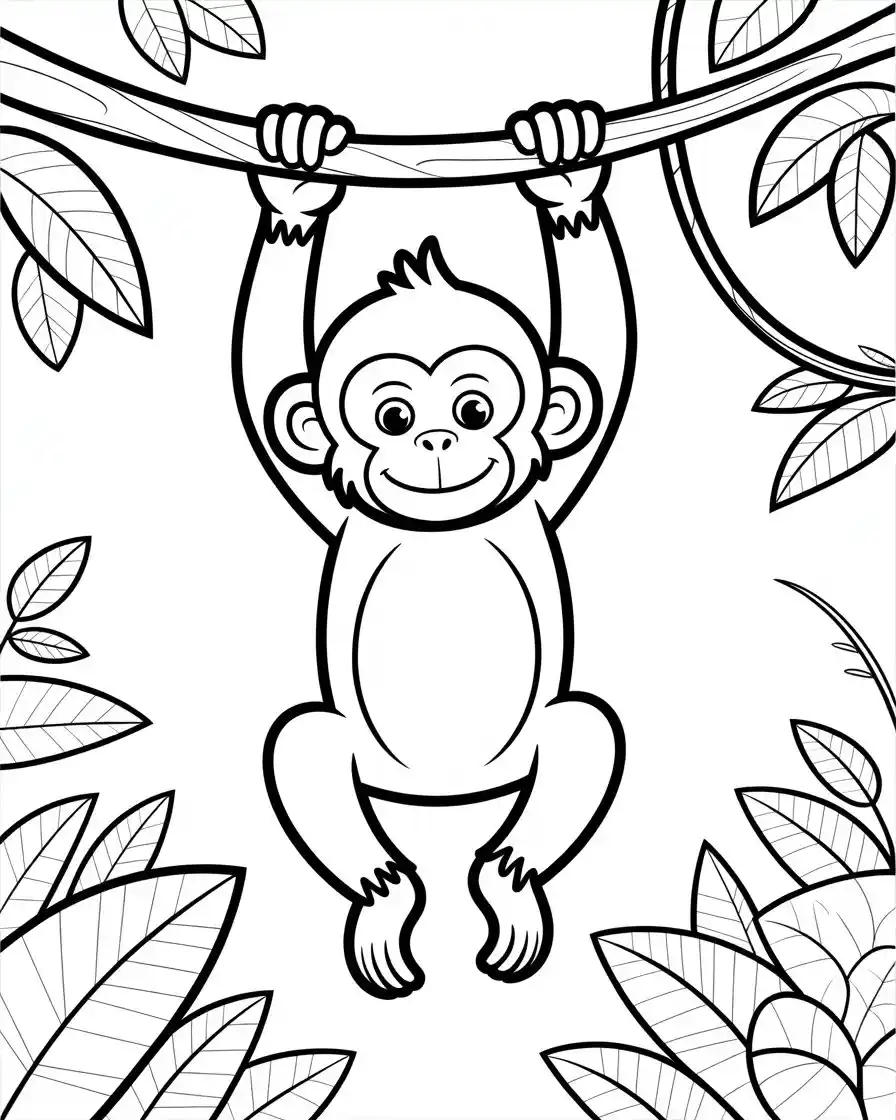 monkey hanging from branch