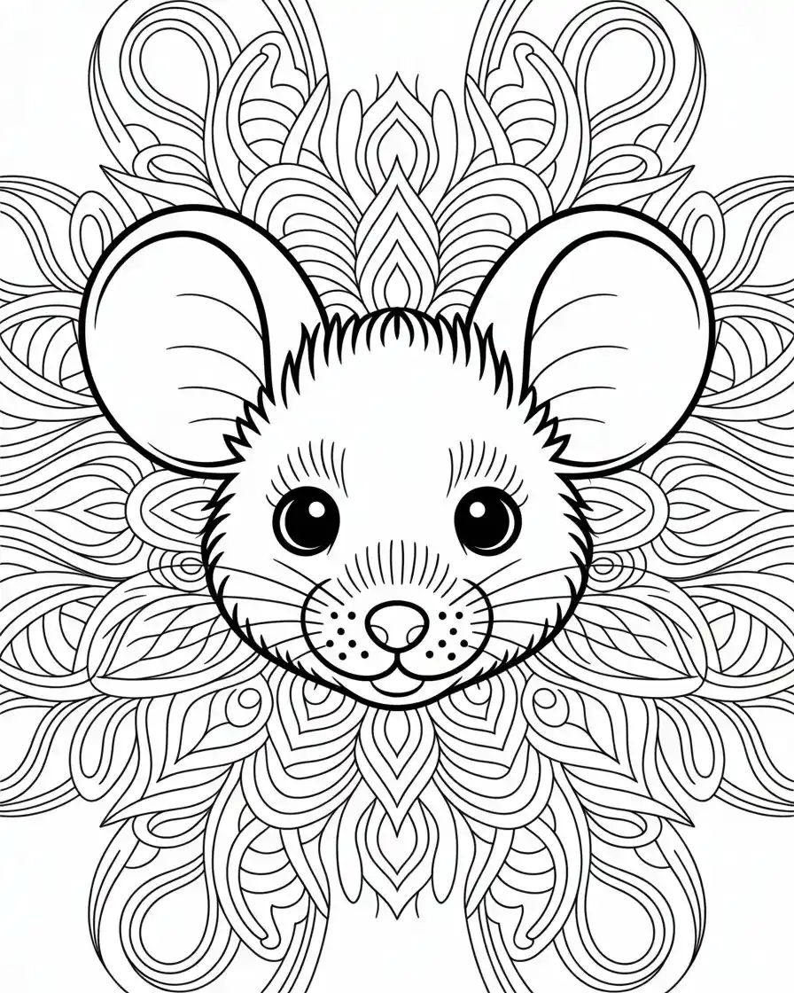mouse face coloring page