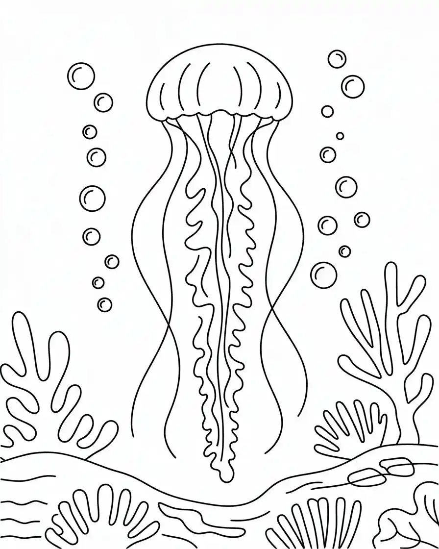 pacific sea nettle jellyfish coloring page 1