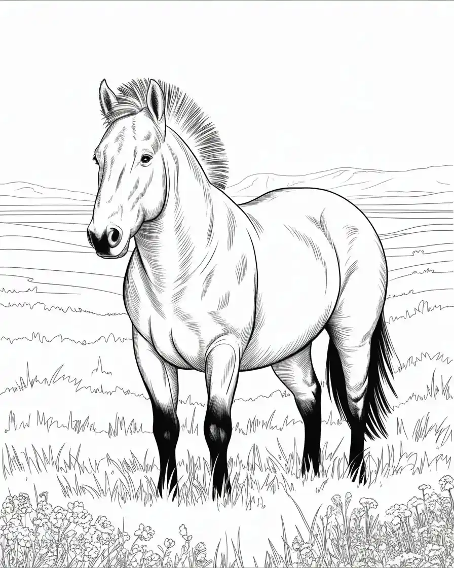 przewalskis wild horse coloring page 