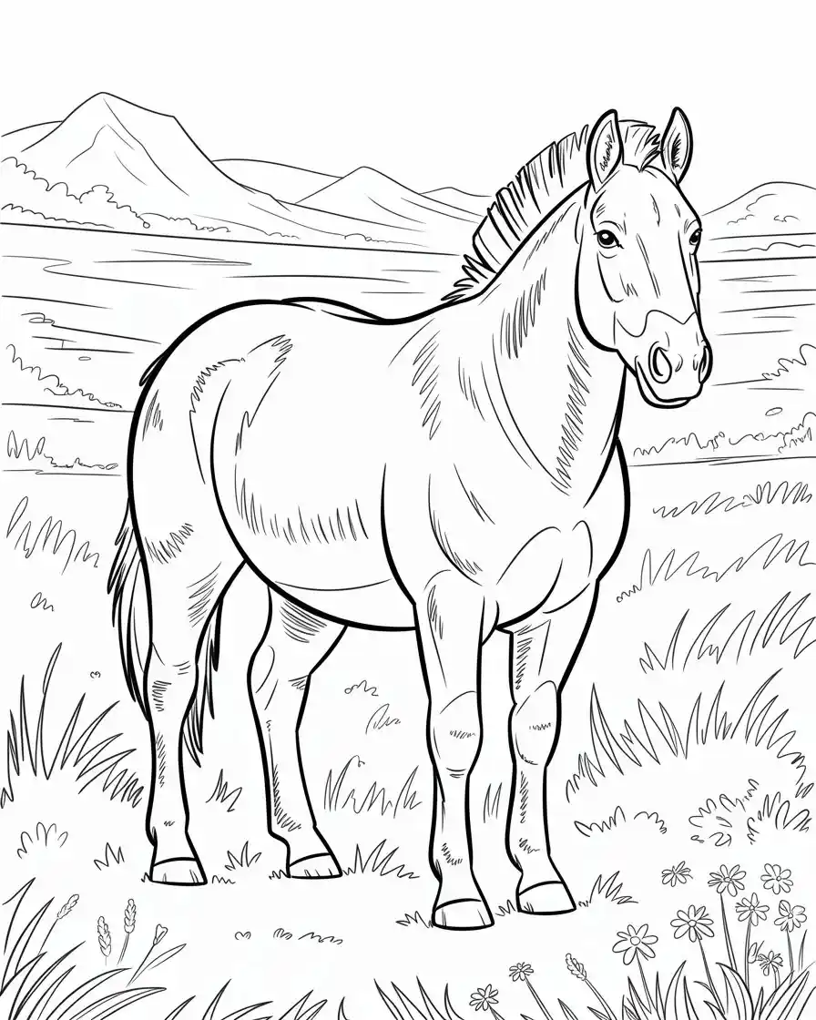 przewalskis wild horse coloring page
