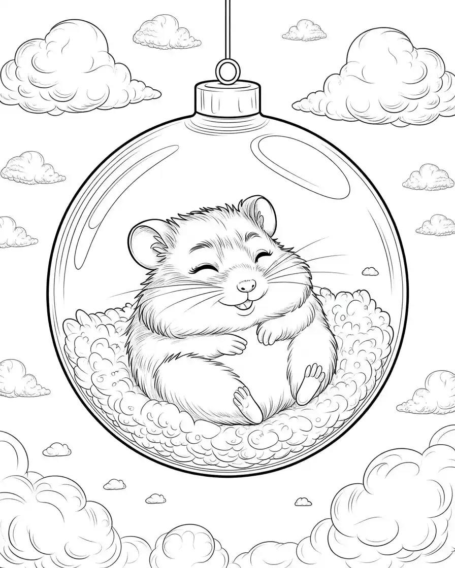 realistic hamster coloring page