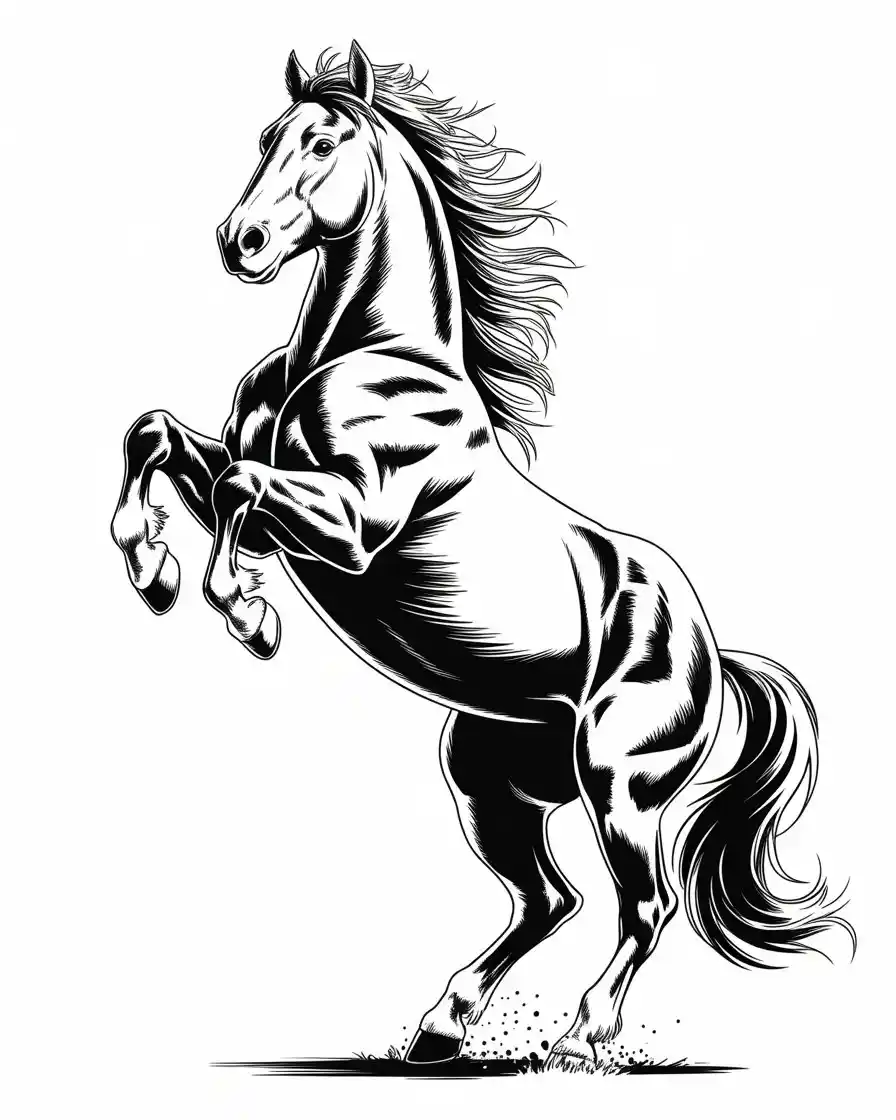 rearing mustang coloring page
