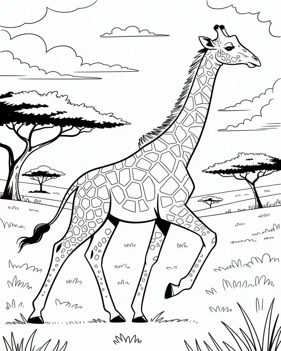 running coloring page