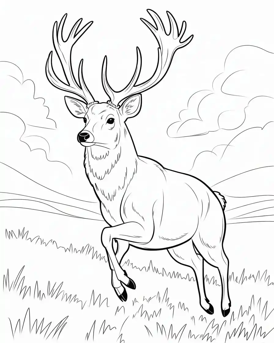 running deer coloring page