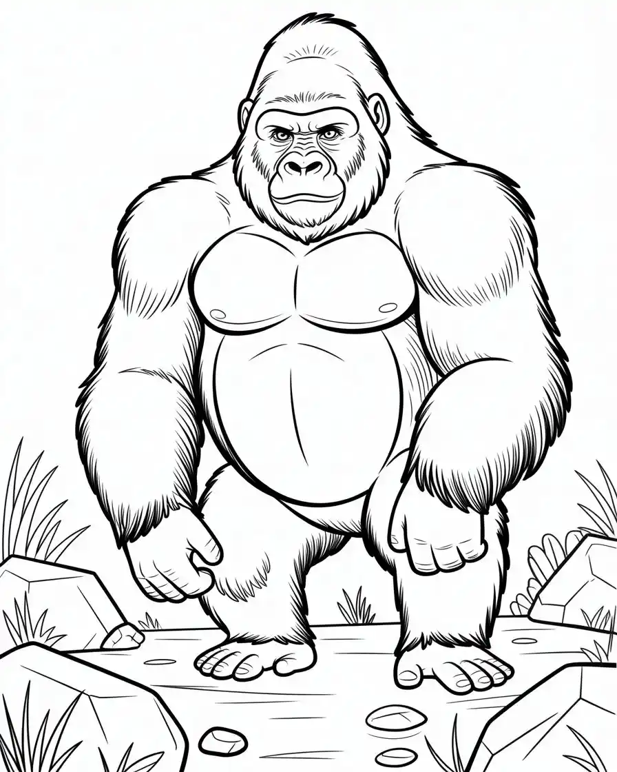 silverback gorilla coloring page