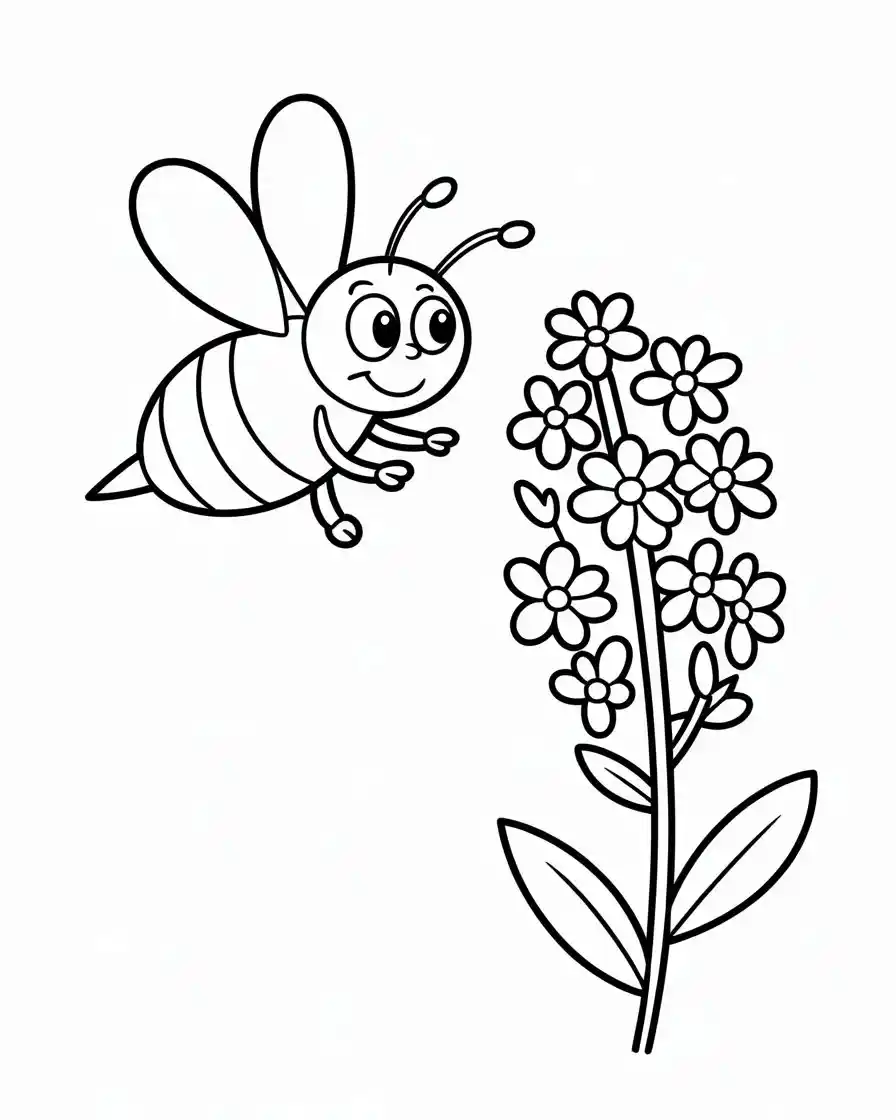 simple apiary bee yard coloring page