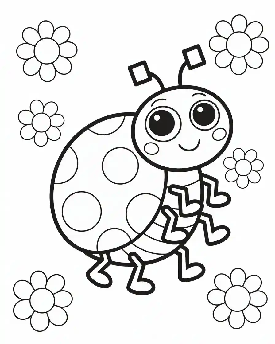 simple ladybug coloring page
