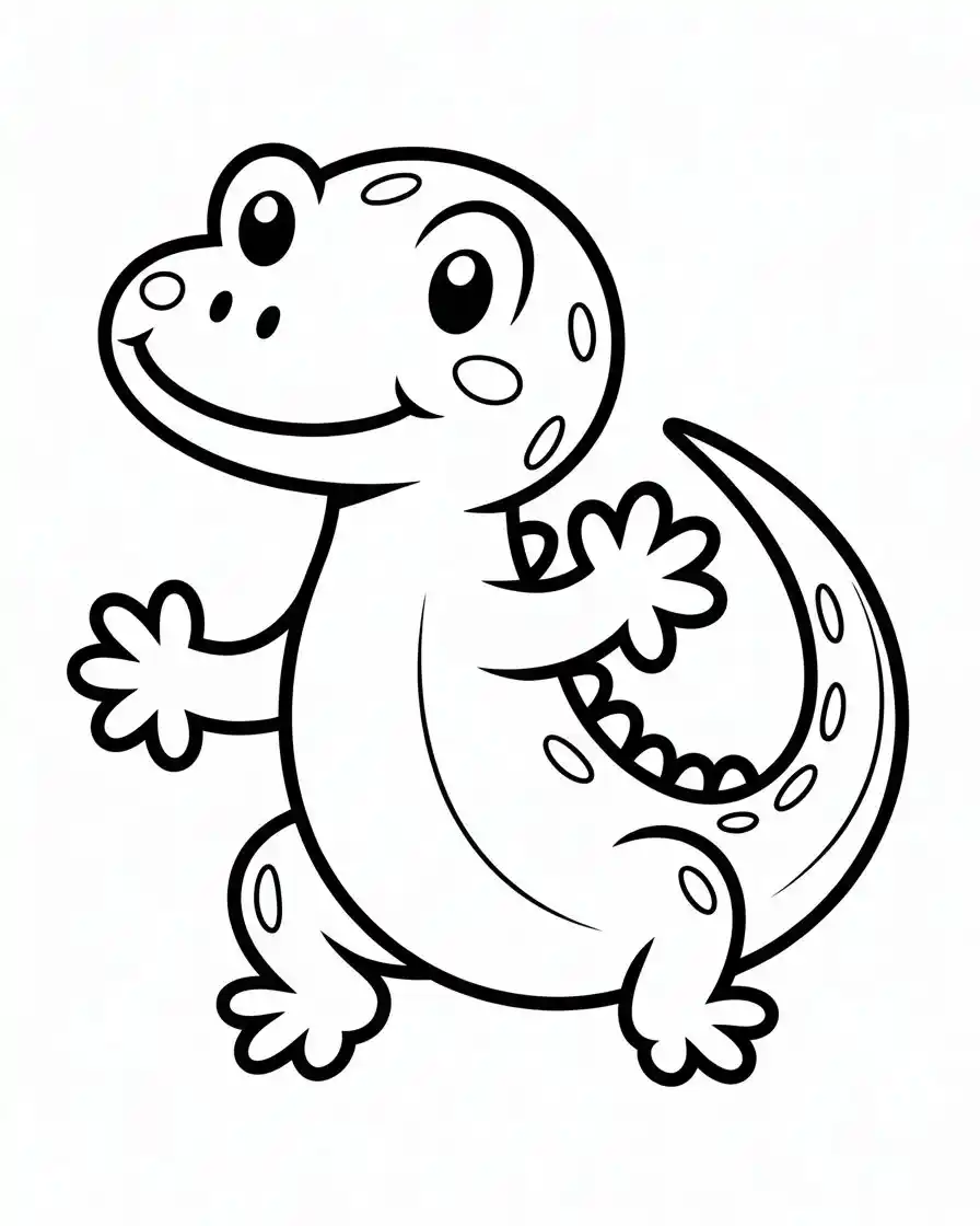 simple lizard coloring page