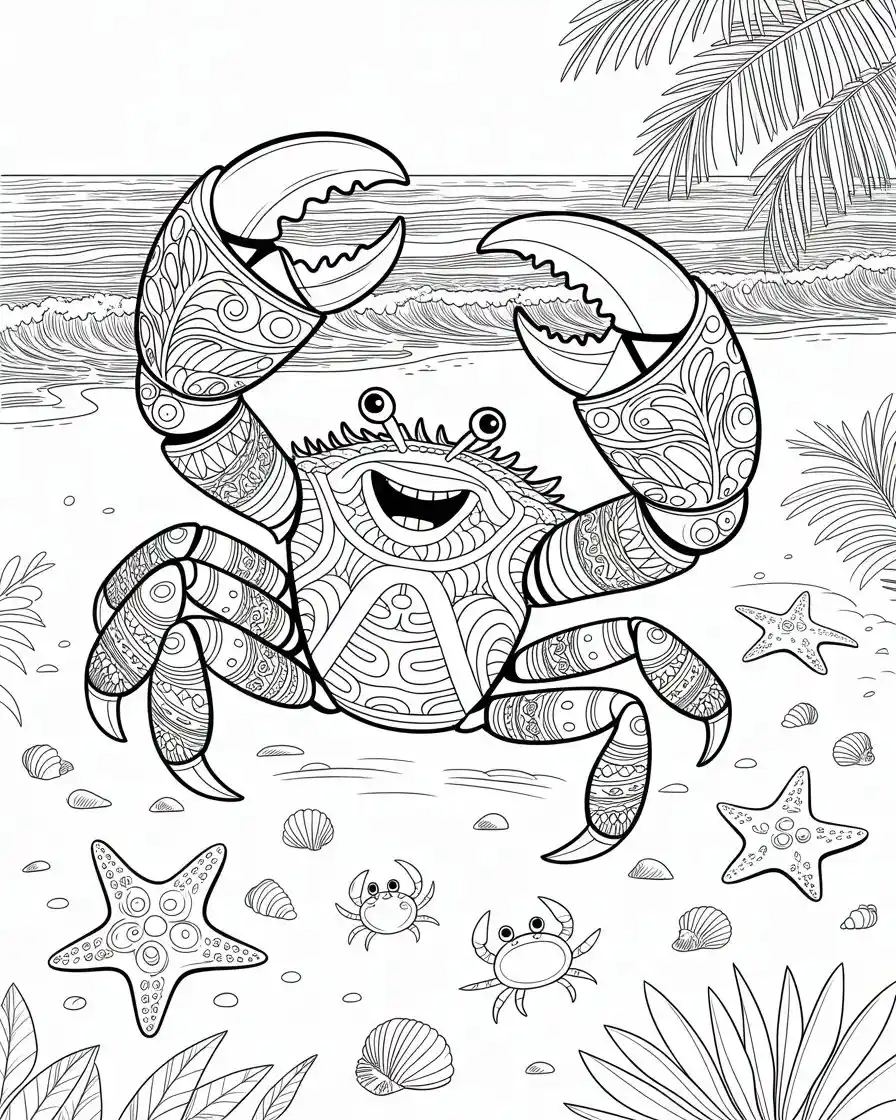 spider crab coloring page